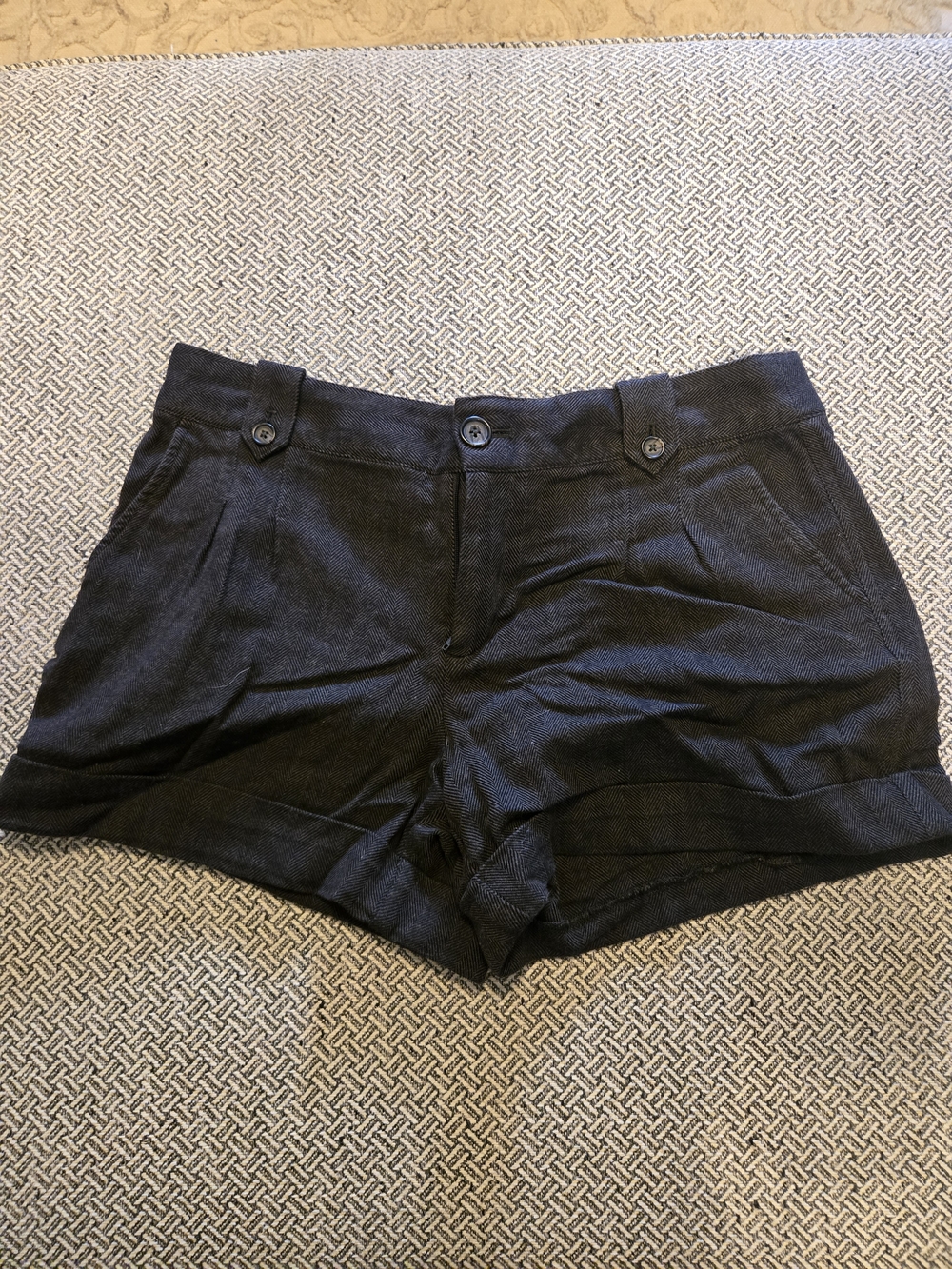 Banana Republic Black High-Waist Tailored Shorts